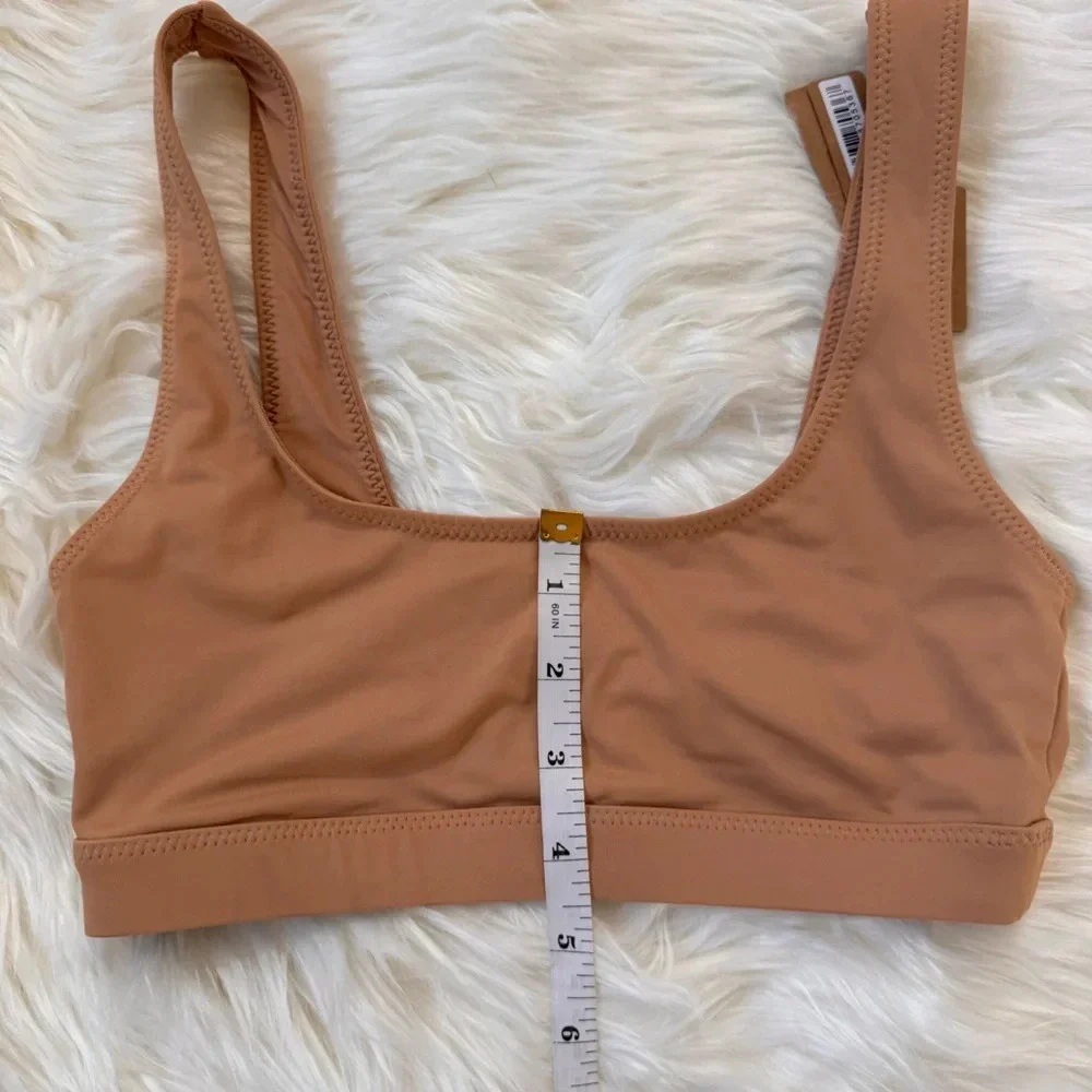 NWT Skims Kim Kardashians Recycled swim tank bikini top neutral tan brown XXS